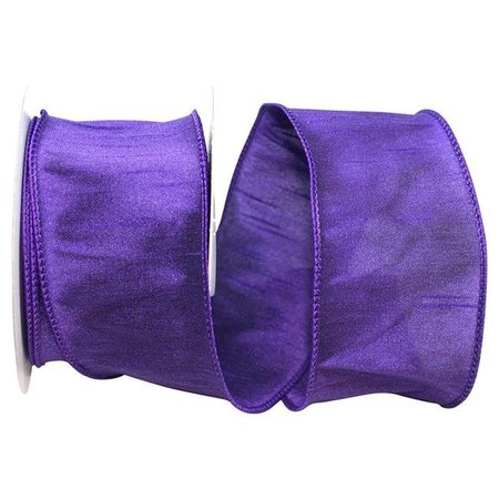 RELIANT RIBBON Reliant Ribbon 92975W-064-40F 2.5 in. Dupioni Supreme Wired Edge Ribbon; Purple - 10 Yards 92975W-064-40F